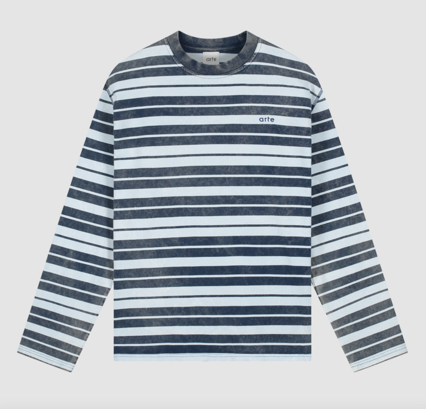 ARTE Antwerp Sunfade Striped Longsleeve Navy/Light Blue