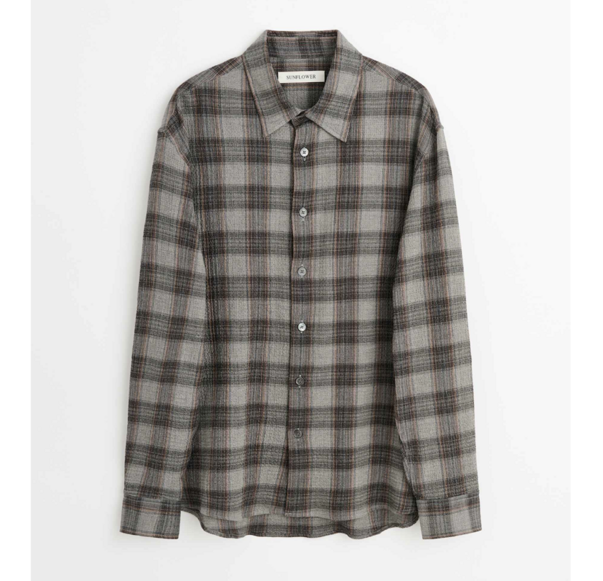 Sunflower Studio Shirt Brown Seersucker