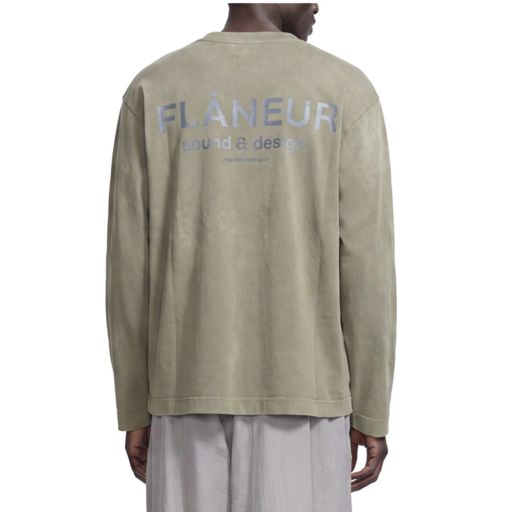 Flaneur Homme Sound & Design Studio Member Long Sleeve Washed Green