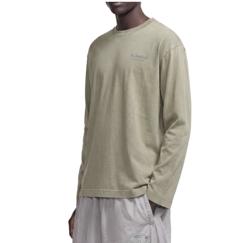 Flaneur Homme Sound & Design Studio Member Long Sleeve Washed Green