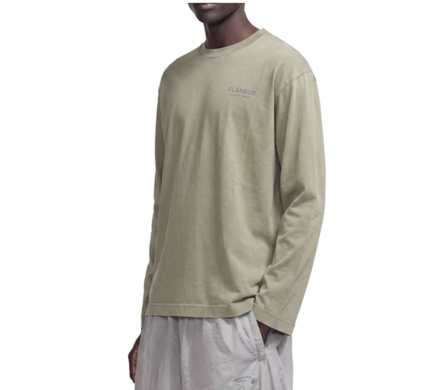 Flaneur Homme Sound & Design Studio Member Long Sleeve Washed Green