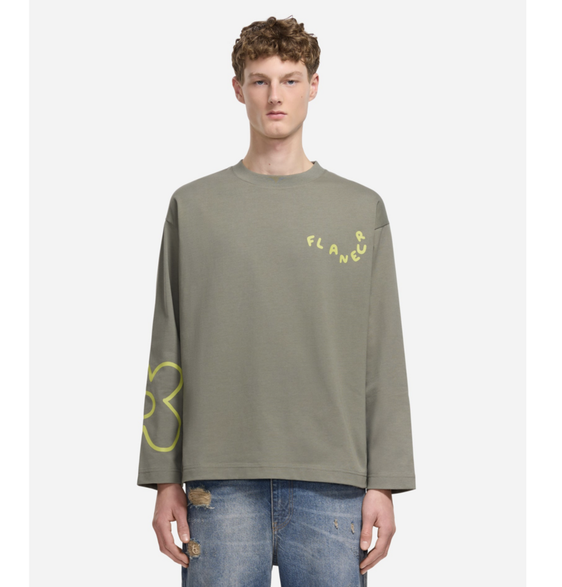 Flaneur Homme Blossom Long Sleeve Khaki