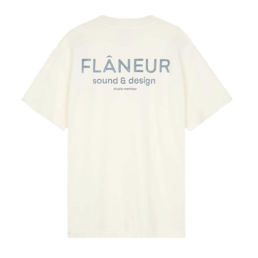 Flaneur Homme Sound & Design Studio Member T-Shirt Washed White