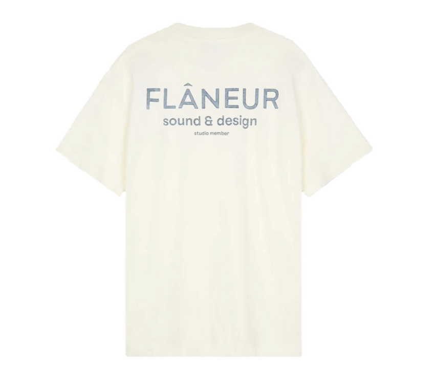 Flaneur Homme Sound & Design Studio Member T-Shirt Washed White