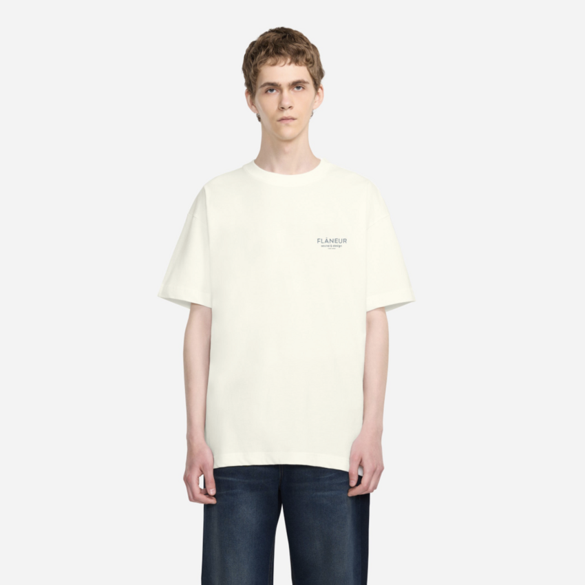 Flaneur Homme Sound & Design Studio Member T-Shirt Washed White