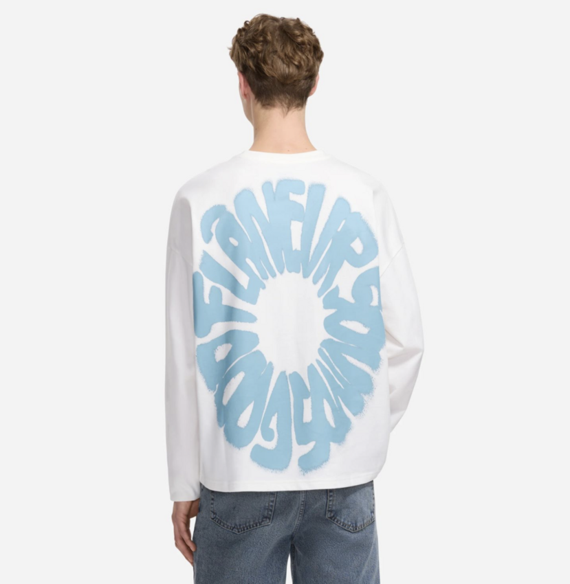 Flaneur Homme Sounds Good Long Sleeve White