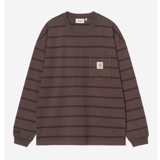 Carhartt WIP L/S Cardona Pocket T-Shirt Stripe Natural/Palisander