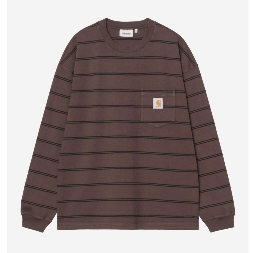 Carhartt WIP L/S Cardona Pocket T-Shirt Stripe Natural/Palisander