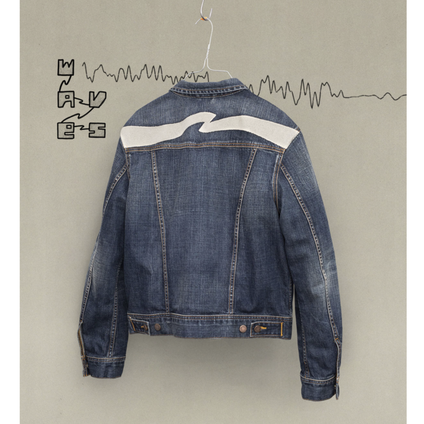 Nudie Jeans Conny Denim Jacket Big Wave Blue