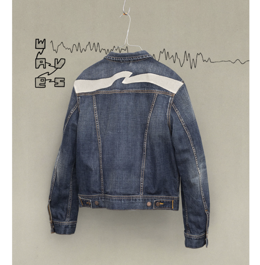 Nudie Jeans Conny Denim Jacket Big Wave Blue