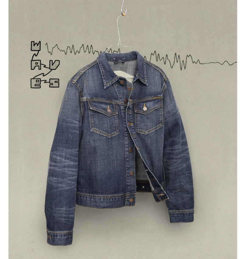 Nudie Jeans Conny Denim Jacket Big Wave Blue