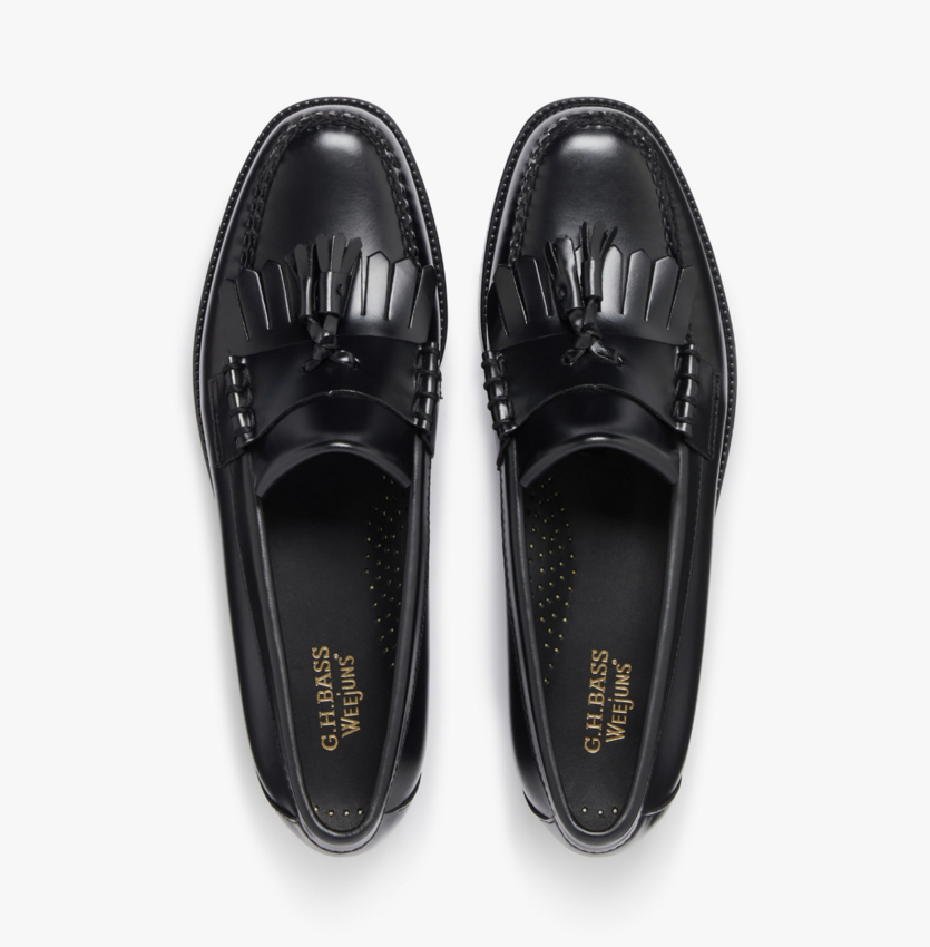 G.H. Bass Easy Weejun Layton II Kiltie Loafers Black Leather