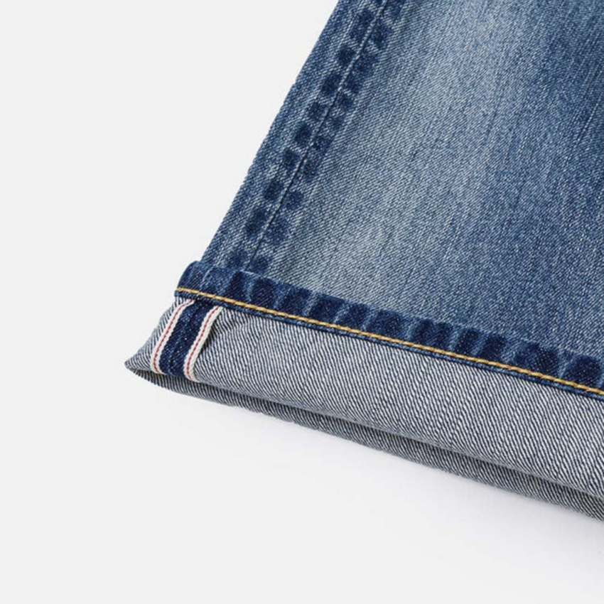 EVISU Yellow Daicock Printed Jeans Mid Tone Indigo