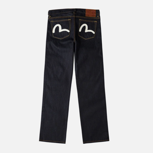 EVISU Ecru Seagull Print Jeans Raw Indigo