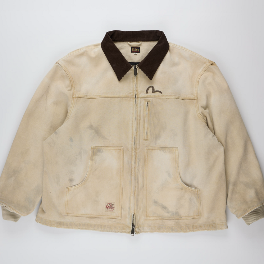 EVISU Vintage Canvas Coverall Jacket Beige