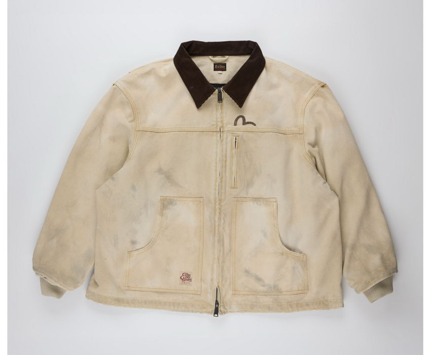 EVISU Vintage Canvas Coverall Jacket Beige