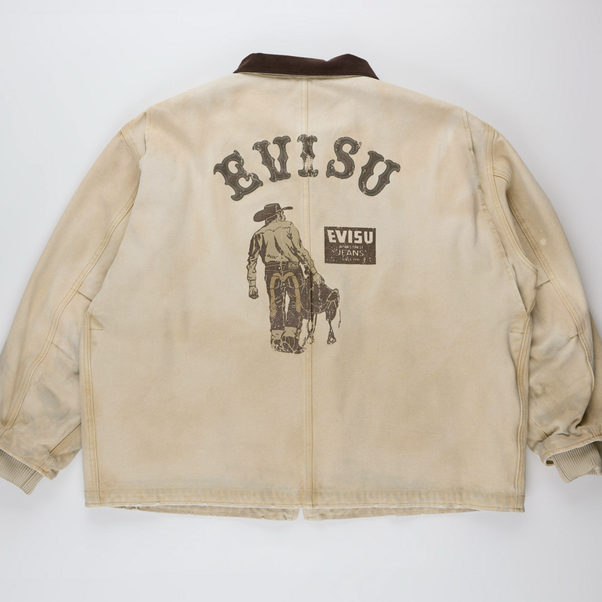 EVISU Vintage Canvas Coverall Jacket Beige