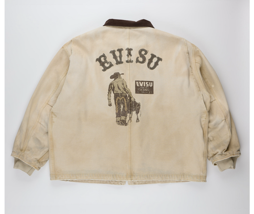 EVISU Vintage Canvas Coverall Jacket Beige