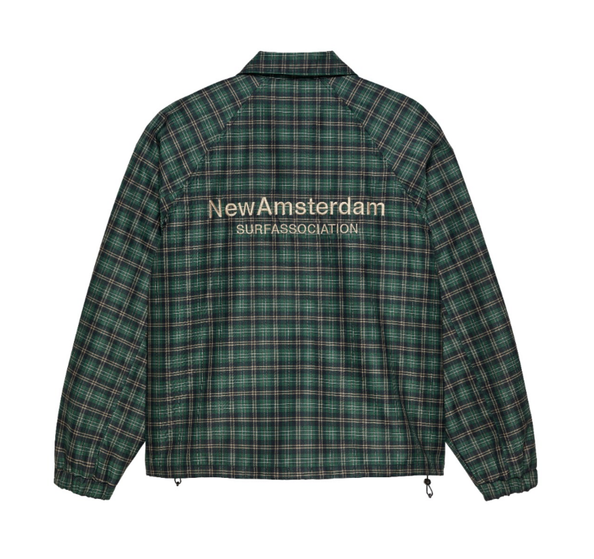New Amsterdam Surf Association  Coach Jacket Green Check