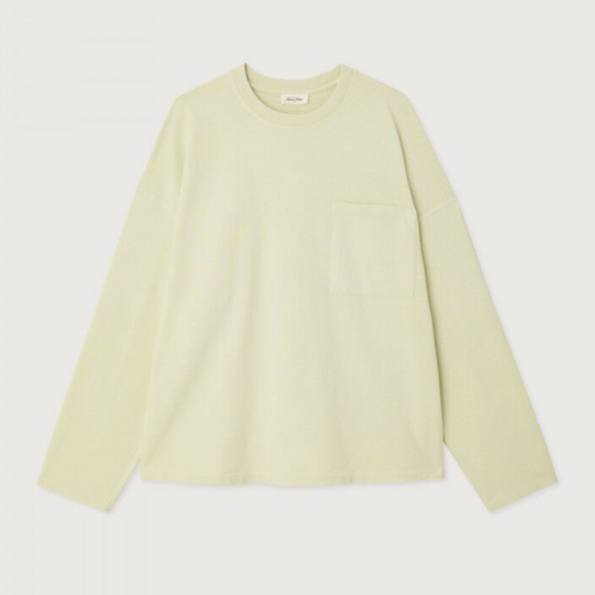 American Vintage Afoma Pocket Longsleeve Tilleul Spray