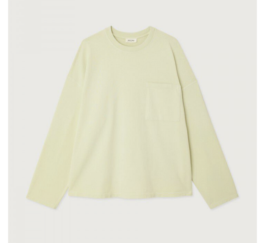 American Vintage Afoma Pocket Longsleeve Tilleul Spray