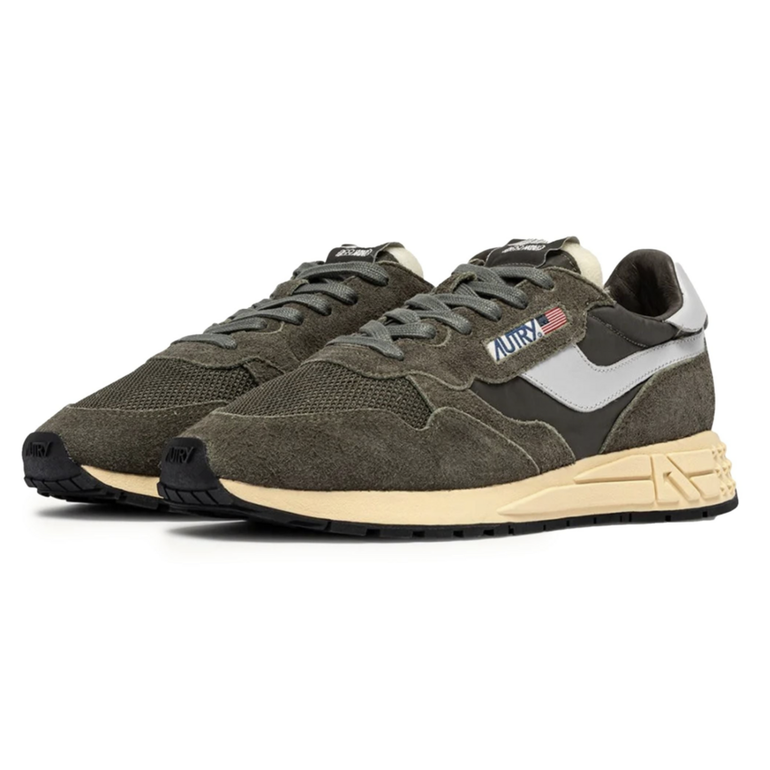 Autry USA Reelwind Low Nylon And Suede Olive Night/Harbor Mist