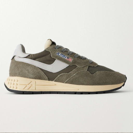 Autry USA Reelwind Low Nylon And Suede Olive Night/Harbor Mist