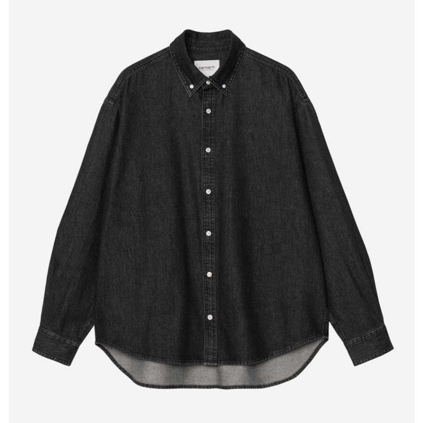 Carhartt WIP L/S Lucas Shirt Black Stone Washed