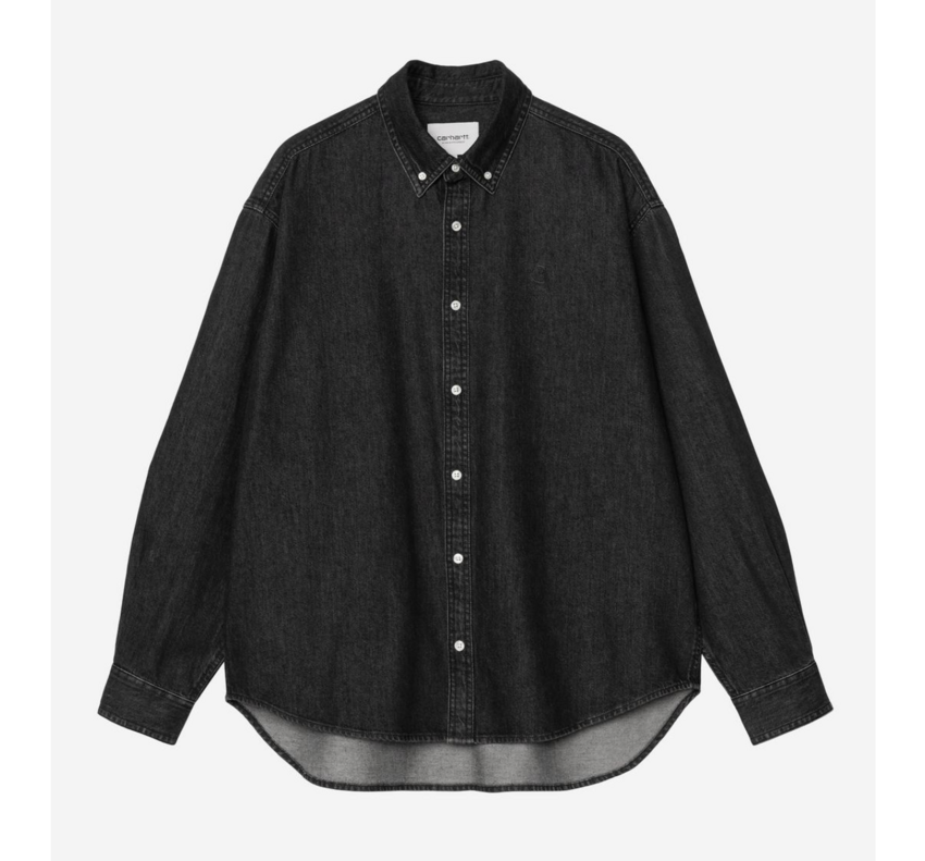 Carhartt WIP L/S Lucas Shirt Black Stone Washed