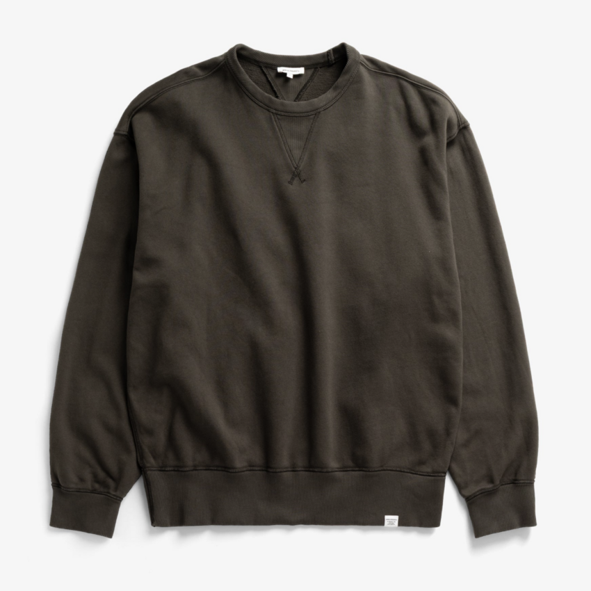 Norse Projects  Gilja Brushed Diagonal Cotton Fleece Sweatshirt Beech Green