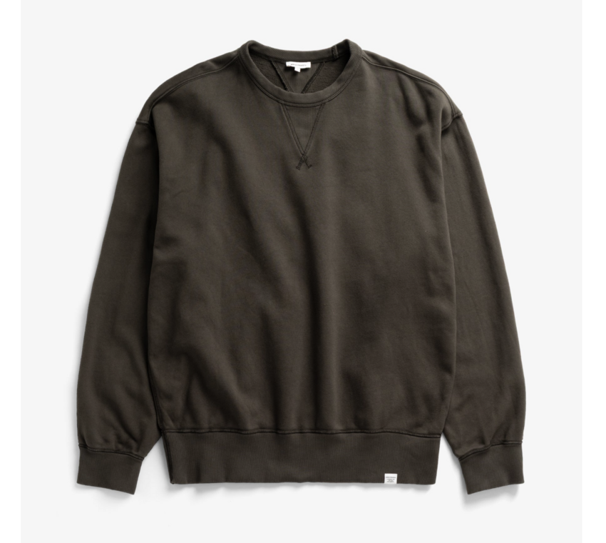 Norse Projects  Gilja Brushed Diagonal Cotton Fleece Sweatshirt Beech Green