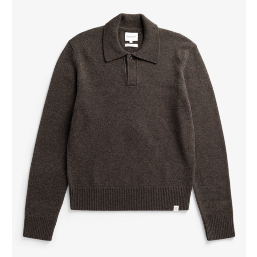 Norse Projects  Anholt Merino Lambswool Polo Heathland Brown