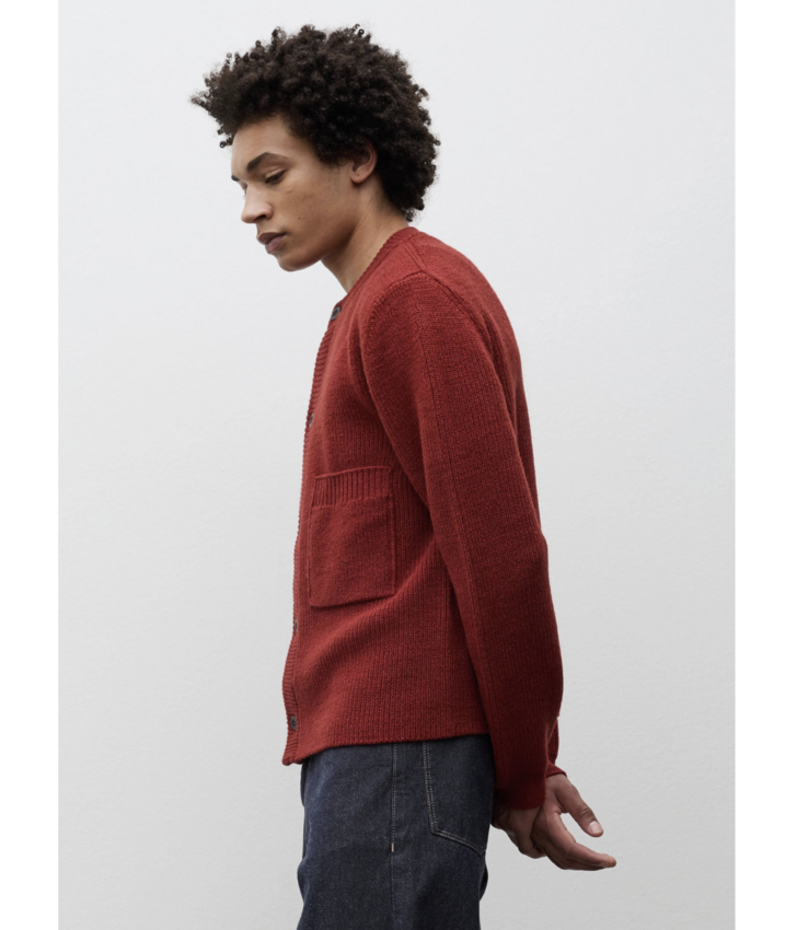 Norse Projects  Gullverket Cotton Wool Rib Cardigan Cowhide