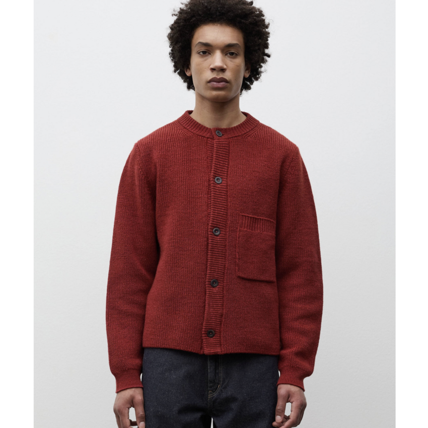 Norse Projects  Gullverket Cotton Wool Rib Cardigan Cowhide