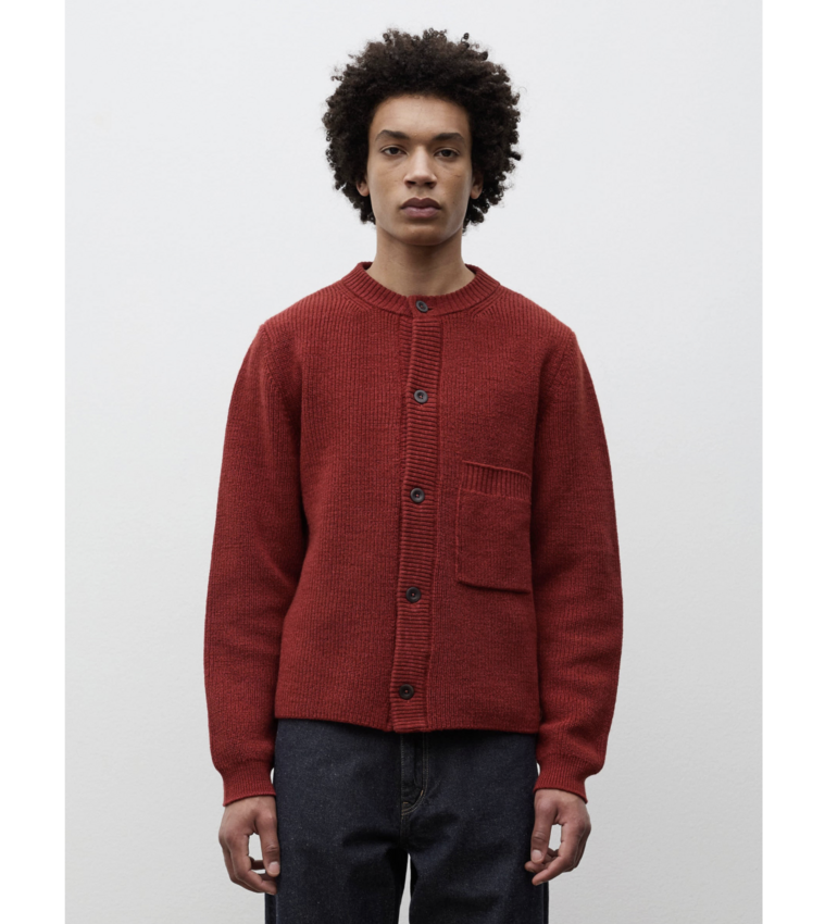 Norse Projects  Gullverket Cotton Wool Rib Cardigan Cowhide