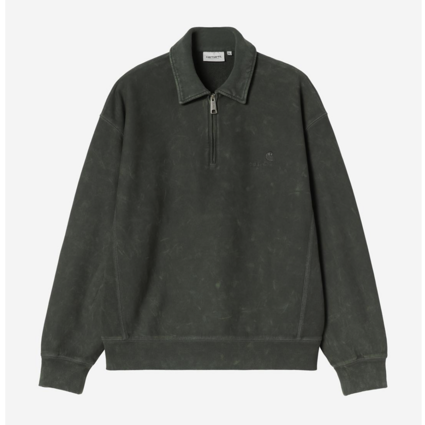 Carhartt WIP Lambert Polo Sweatshirt Raven Moon Wash