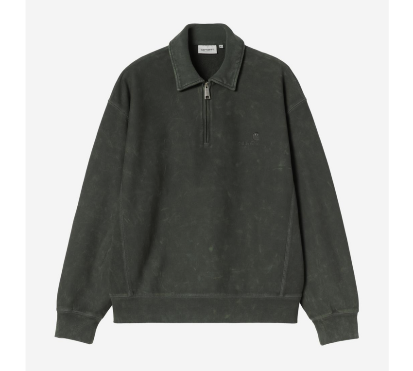 Carhartt WIP Lambert Polo Sweatshirt Raven Moon Wash