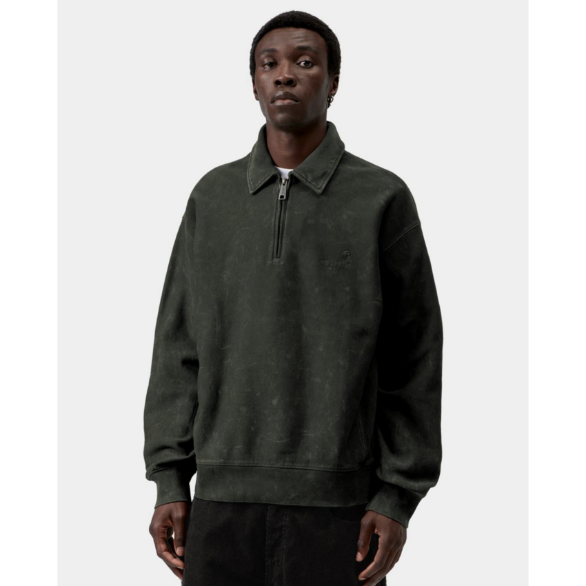 Carhartt WIP Lambert Polo Sweatshirt Raven Moon Wash