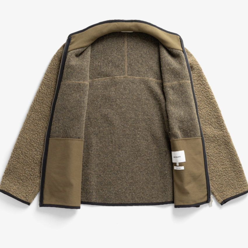 Norse Projects  Bjerget Sherpa Wool Fleece Jacket Butternut