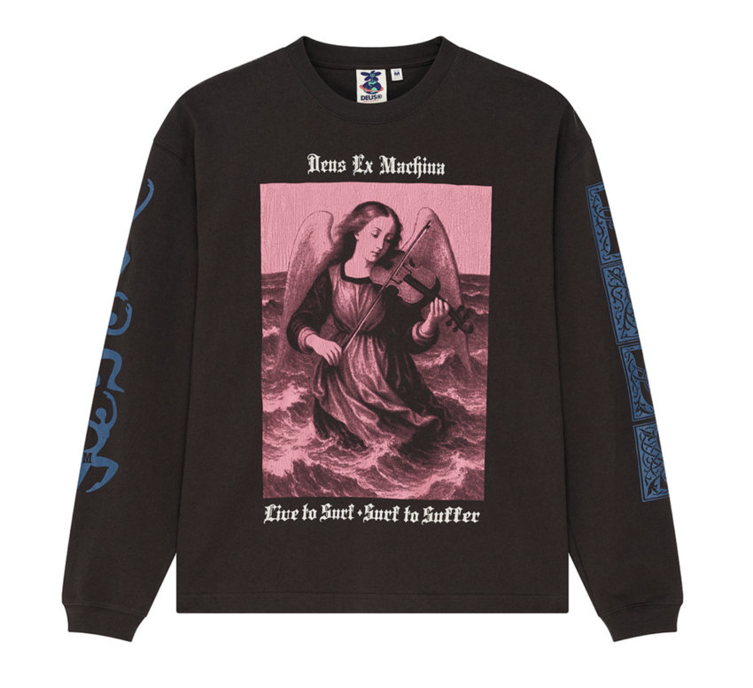 Deus Ex Machina Swell Maps Os Ls Tee Anthracite Grey
