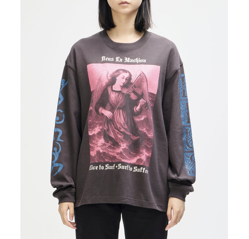 Deus Ex Machina Swell Maps Os Ls Tee Anthracite Grey
