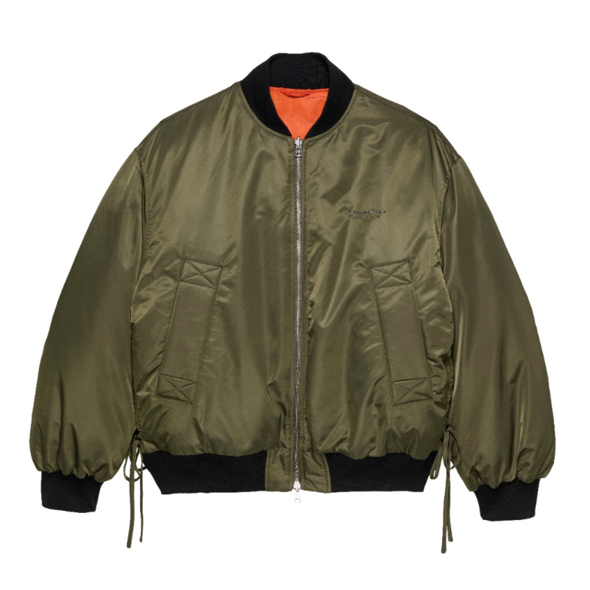 New Amsterdam Surf Association  Reversible Bomber Jacket Army Green/Orange