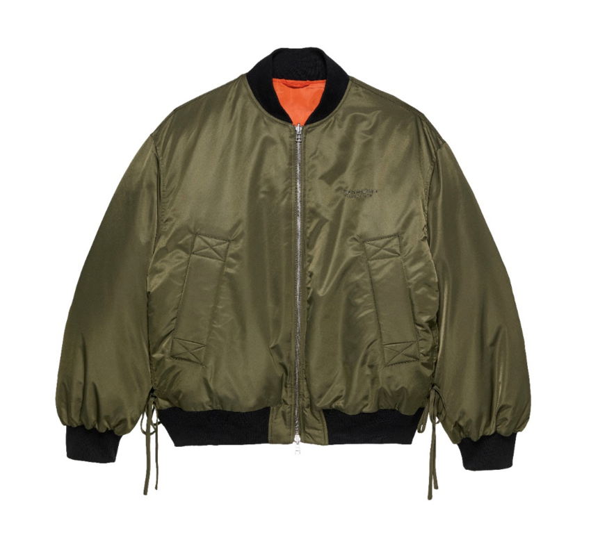 New Amsterdam Surf Association  Reversible Bomber Jacket Army Green/Orange