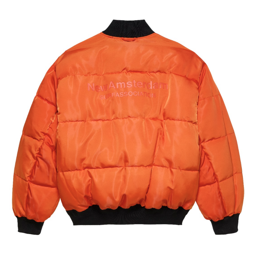 New Amsterdam Surf Association  Reversible Bomber Jacket Army Green/Orange