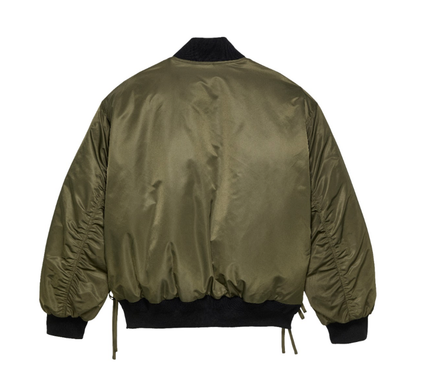 New Amsterdam Surf Association  Reversible Bomber Jacket Army Green/Orange