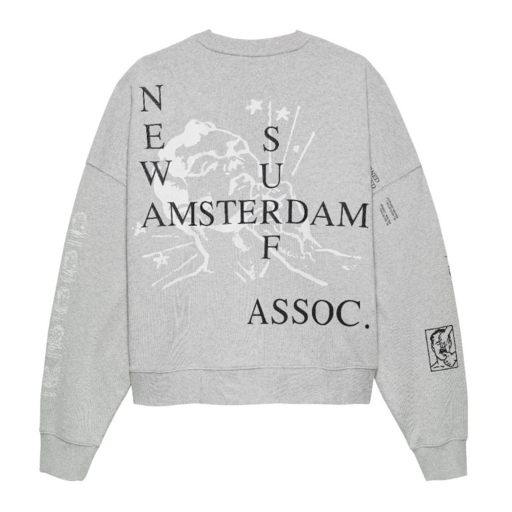 New Amsterdam Surf Association  Knocked Crewneck Grey Melange