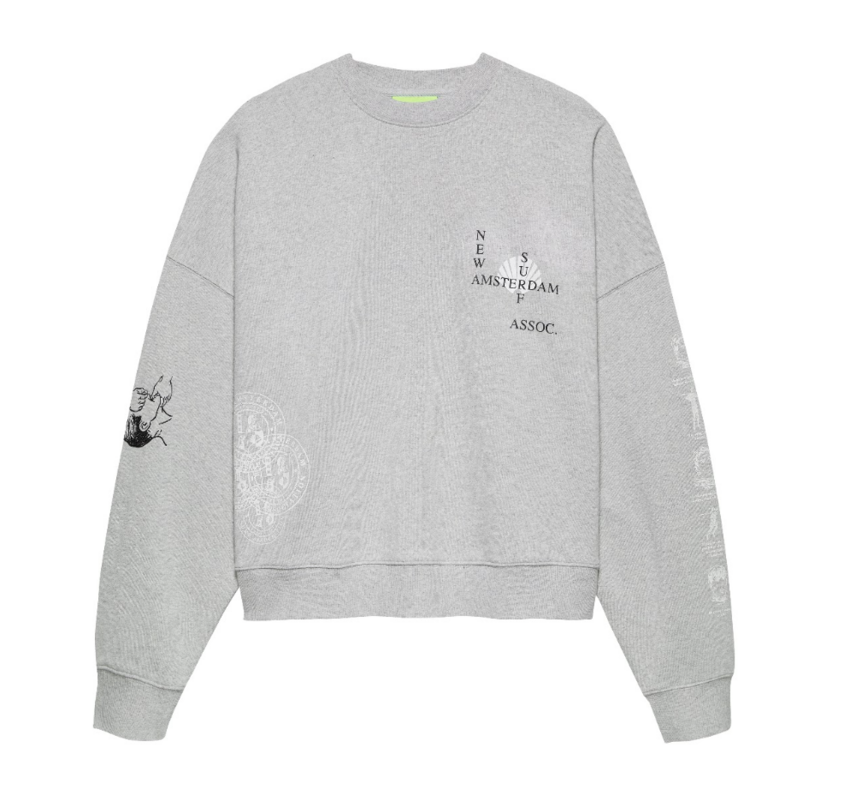 New Amsterdam Surf Association  Knocked Crewneck Grey Melange
