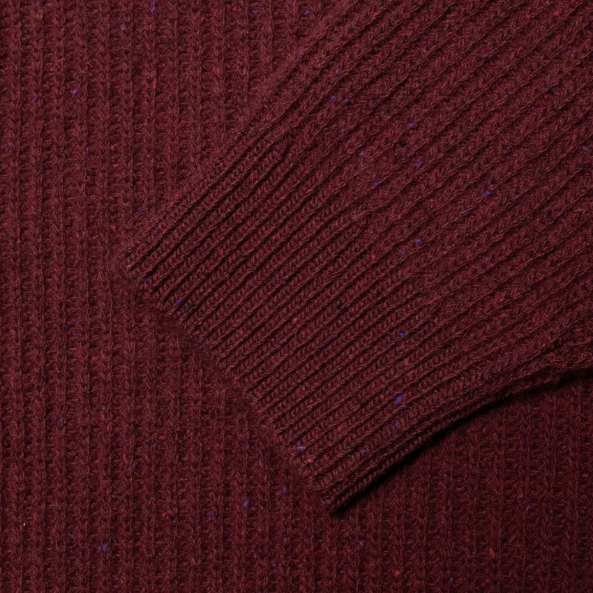 Nudie Jeans August Rib Wool Sweater Burgundy