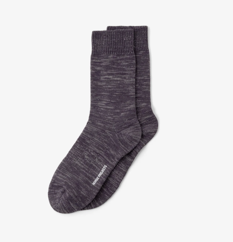 Norse Projects  Bykle Heavy Cotton Twist Sock Vintage Violet