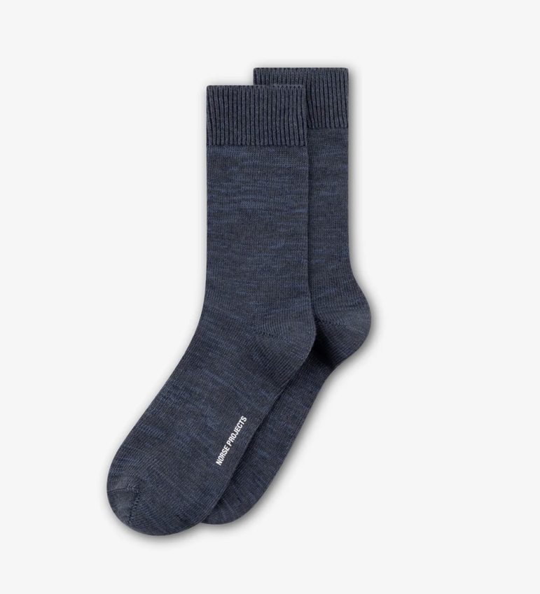 Norse Projects  Bykle Heavy Cotton Twist Sock Dark Blue